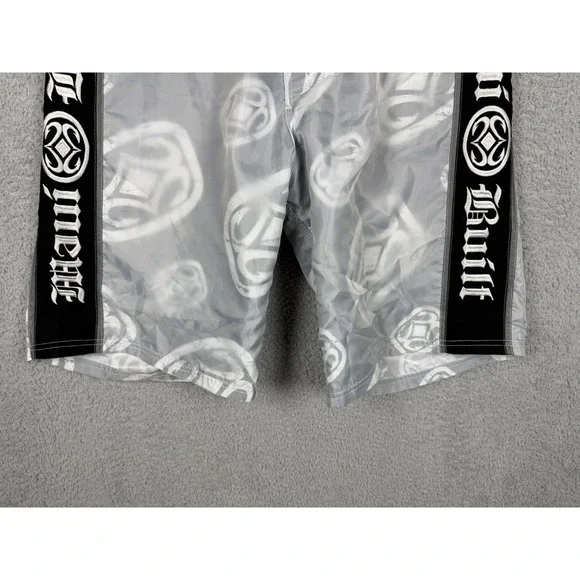 Maui Built Boardshorts Surf Swim Shorts Black/Wihite Logo Print Lace Up Mens 34 - Picture 5 of 10